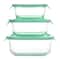 Martha Stewart Square Glass Storage Containers with Mint Lids